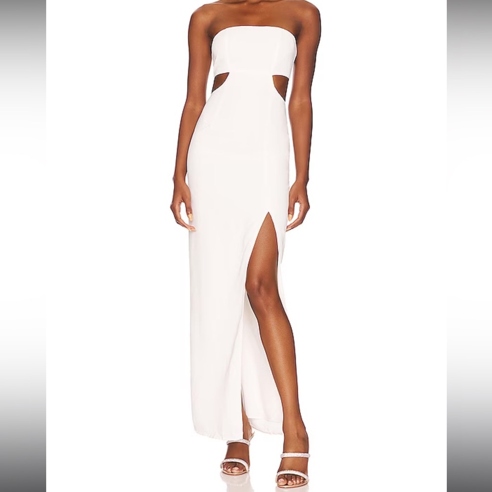 Revolve superdown white Paola strapless maxi dress